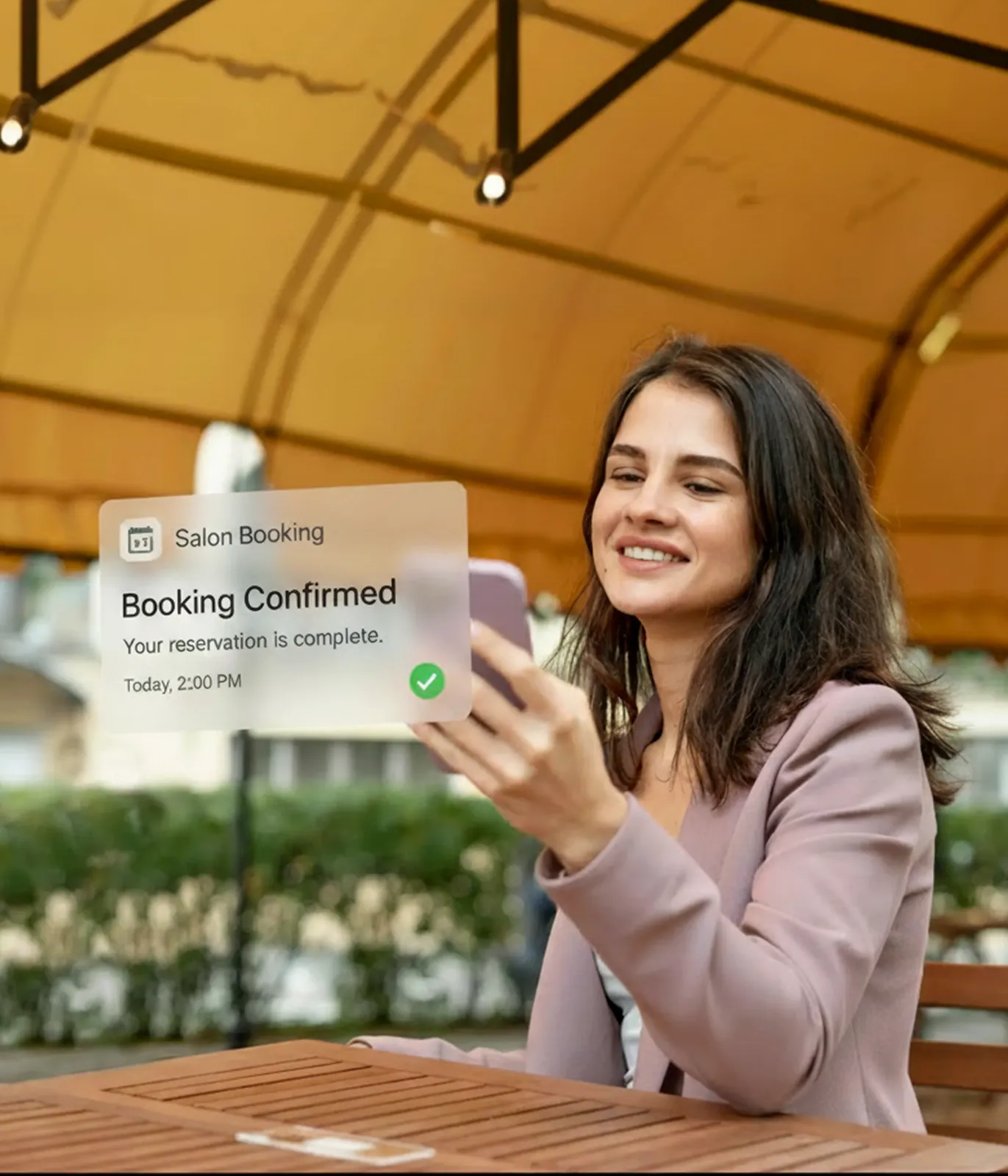 Booking confirmed notification on phone